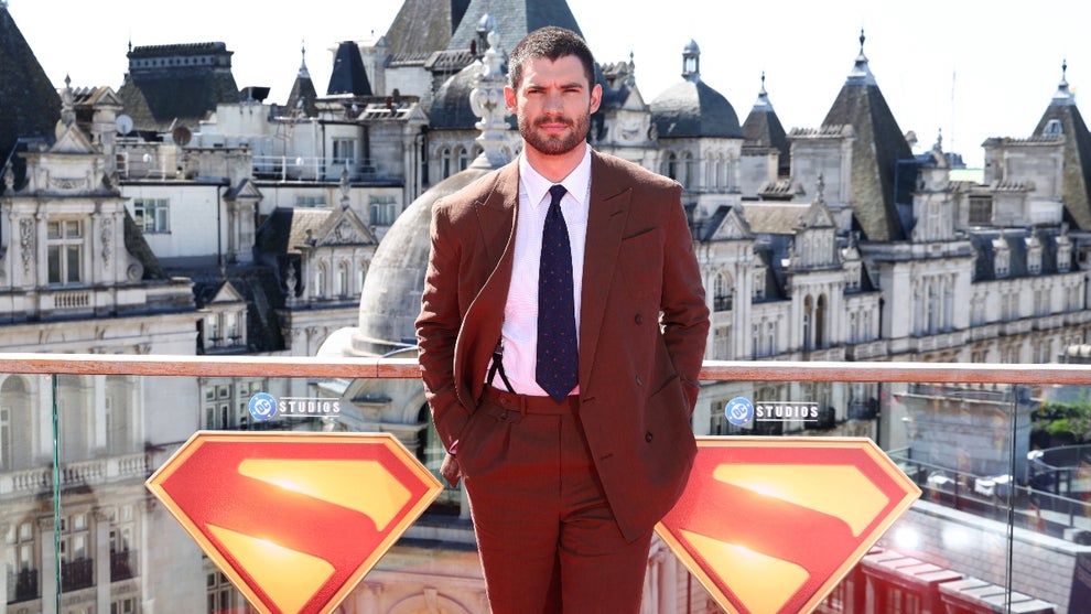 David Corenswet attends the "Superman" London photocall ahead of the film's release in cinemas next week at The Corinthia on July 03, 2025 in London, England