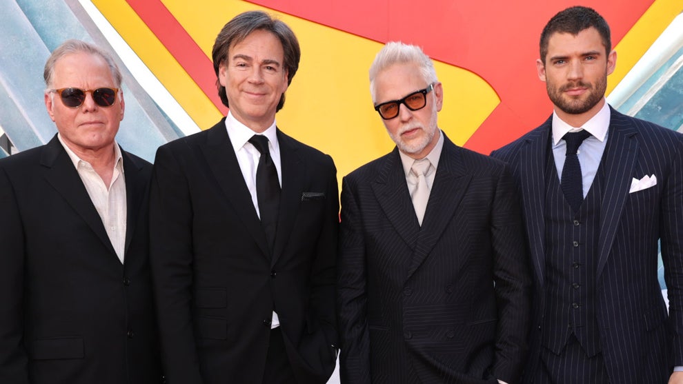 david-zaslav-david-corenswet-james-gunn-peter-safran