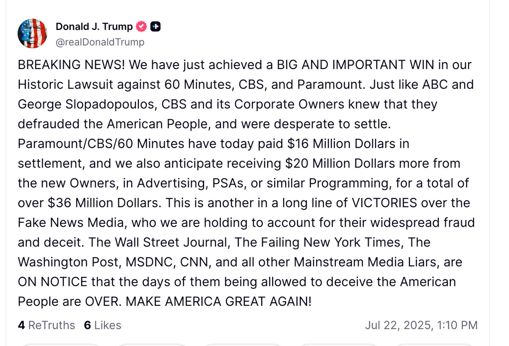 trump-truth-social-settlement-statement-paramount-skydance