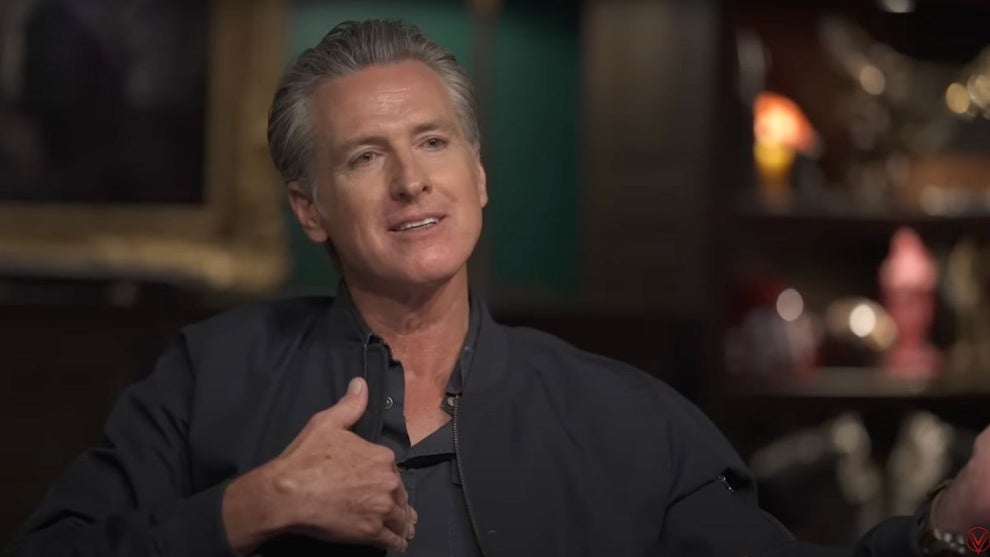 Gavin Newsom on "The Shawn Ryan Show" (Credit: YouTube/The Shawn Ryan Show)
