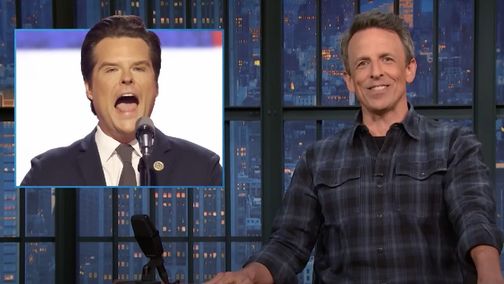 Seth Meyers discusses Matt Gaetz during "A Closer Look" on "Late Night with Seth Meyers" (Credit: NBC)
