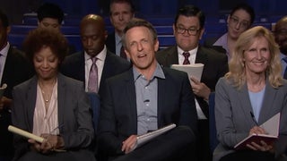 Seth Meyers Gets Karoline Leavitt to Roast Trump in Fake Press Conference | Video