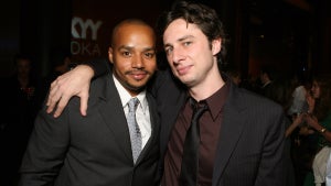 Donald Faison and Zach Braff attend the Los Angeles premiere of "The Last Kiss." (Credit: E. Charbonneau/WireImage)