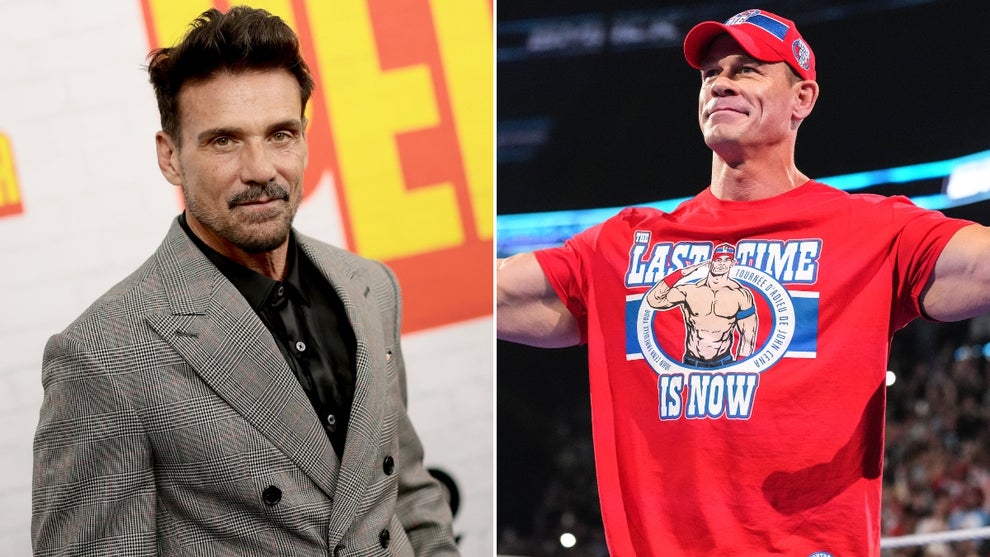Left: Frank Grillo (Dimitrios Kambouris/Getty Images), Right: John Cena (Michael Owens/WWE via Getty Images)