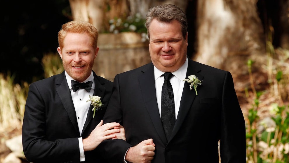 Jesse Tyler Ferguson and Eric Stonestreet star in "Modern Family." (Credit: Peter "Hopper" Stone/ABC)