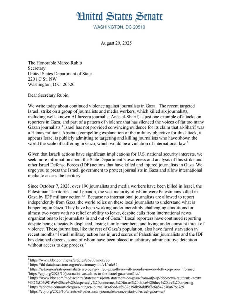 Letter to Rubio from Democratic Senators 1