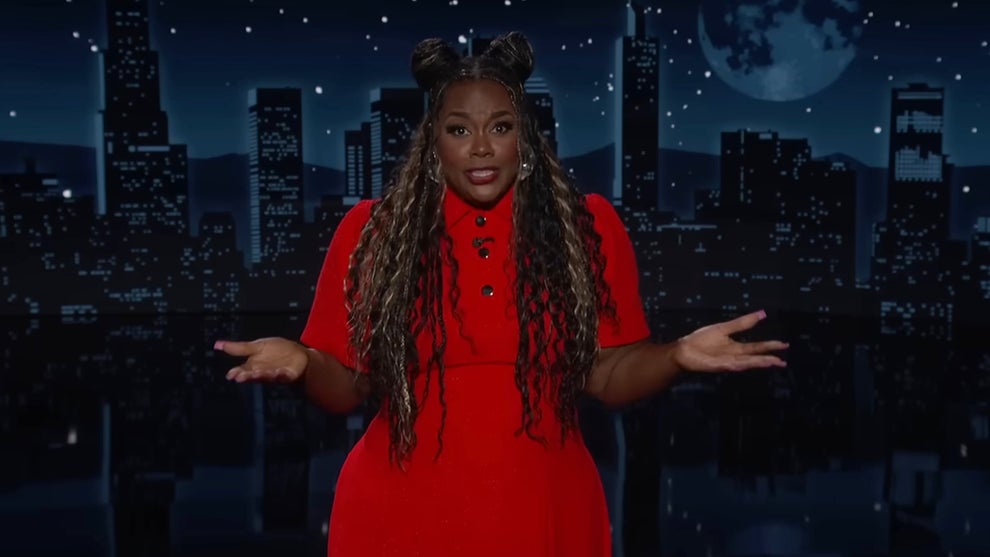Nicole Byer hosting the August 13, 2025 edition of "Jimmy Kimmel Live!" (ABC)