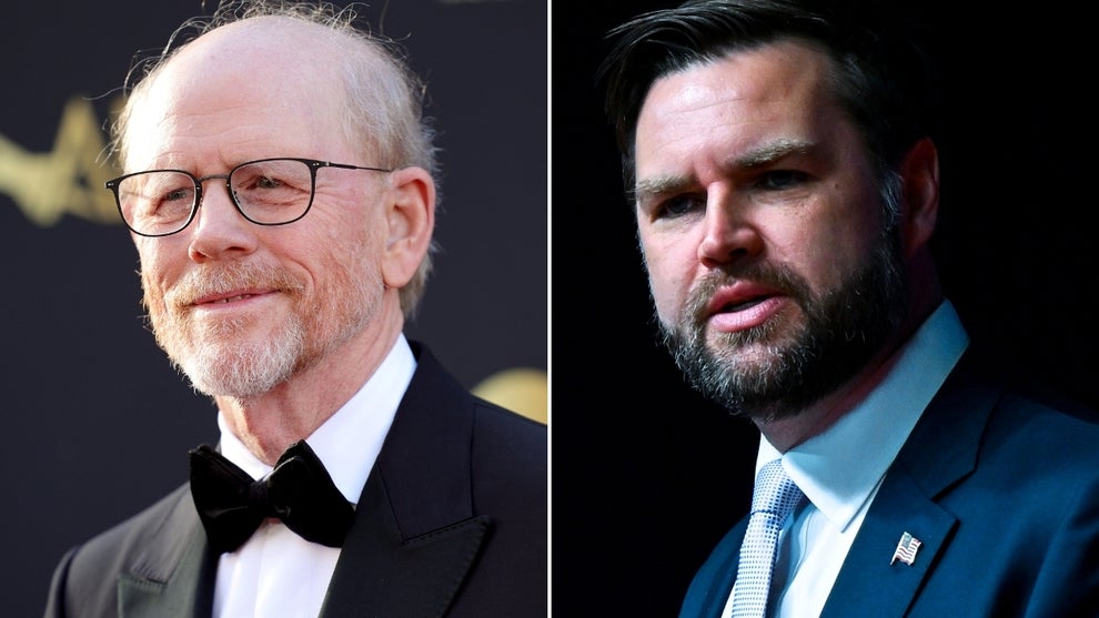 Left: Ron Howard (Maya Dehlin Spach/Getty Images), Right: Vice President and “Hillbilly Elegy” author JD Vance (Kenny Holston - Pool/Getty Images)