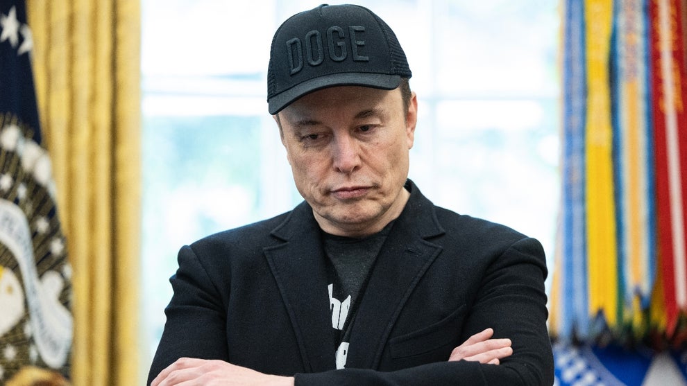 Elon Musk, during a news conference with President Donald Trump on May 30, 2025 inside the Oval Office at the White House in Washington