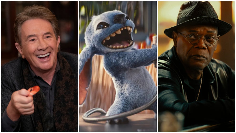 From right to left: "Only Murders in the Building," "Lilo & Stitch" and "Tulsa King"