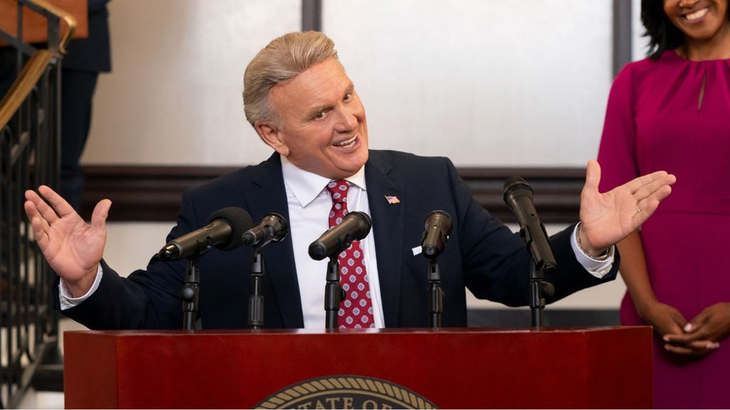 Robert Craighead as Governor Irwin Harper in "Miss Governor" (Netflix)