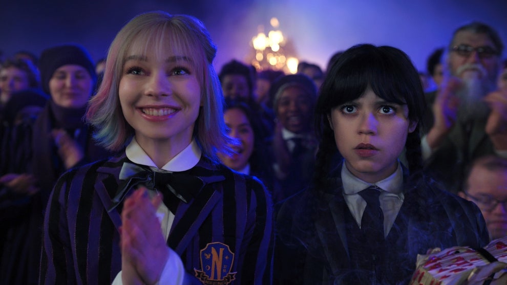 Emma Myers and Jenna Ortega in "Wednesday" Season 2