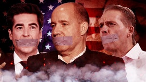 Jesse Watters, Matthew Dowd and Scott Jennings (Credit: Getty Images/Christopher Smith for TheWrap)