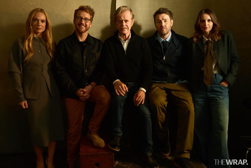 Kerry Condon, actress, Clint Bentley, director, writer, William H. Macy, actor, Joel Edgerton, actor, and Felicity Jones, actress,  “Train Dreams” 