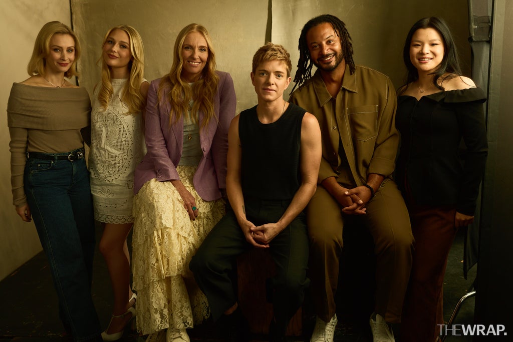 Sarah Gadon, actress, Alyvia Alyn Lind, actress, Toni Collette, actress, Mae Martin, co-creator, showrunner, Brandon Jay McLaren, actor, and Sydney Topliffe, actress, “Wayward” 