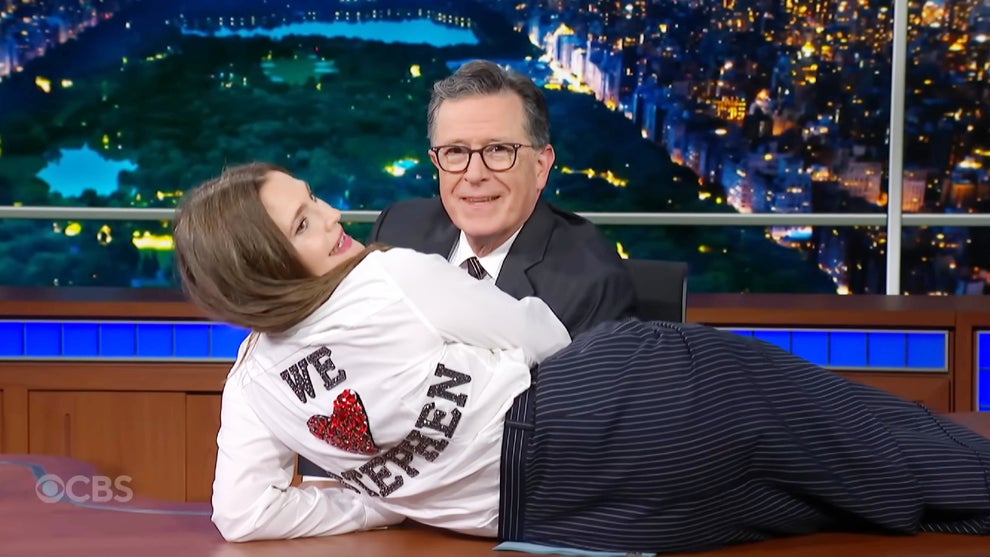 Drew Barrymore on the Sept. 4, 2025 edition of "The Late Show with Stephen Colbert" (Credit: CBS)
