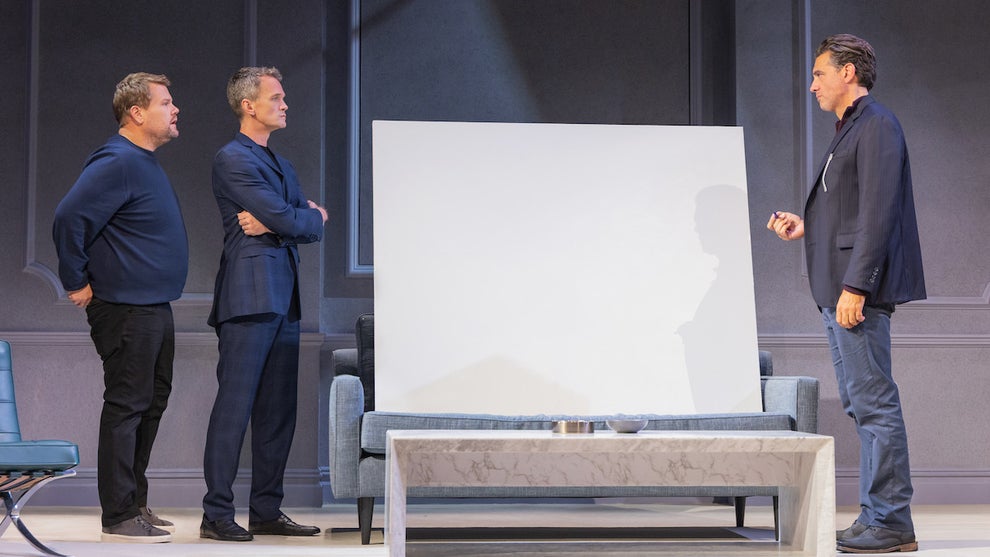 James Corden, Neil Patrick Harris and Bobby Cannavale in ART on Broadway - Photo by Matthew Murphy