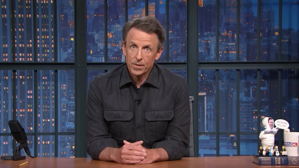 Seth Meyers hosting the Sept. 11, 2025 edition of "Late Night With Seth Meyers" (NBC)