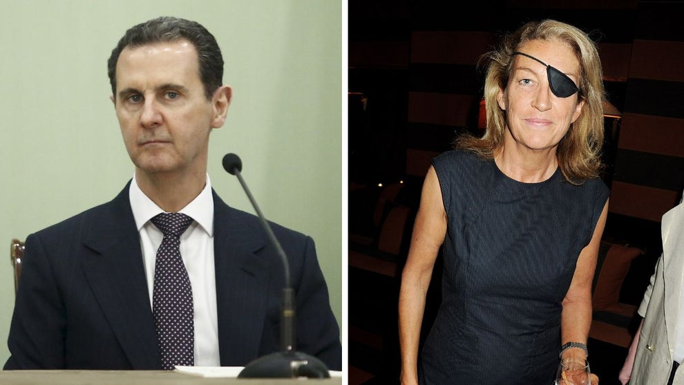 Former Syrian President Bashar al-Assad (Credit: Borna News/Matin Ghasemi/Aksonline ATPImages/Getty Images) and Marie Colvin (Credit: by Dave M. Benett/Getty Images)