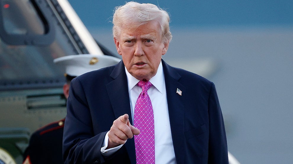 U.S. President Donald Trump walks to Air Force One at Morristown Airport on September 14, 2025 in Morristown, New Jersey. Trump is returning to Washington, DC after a trip to New York and his golf club in Bedminster, New Jersey