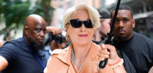Meryl Streep is seen on the set of "The Devil Wears Prada 2" on August 7, 2025 in New York City