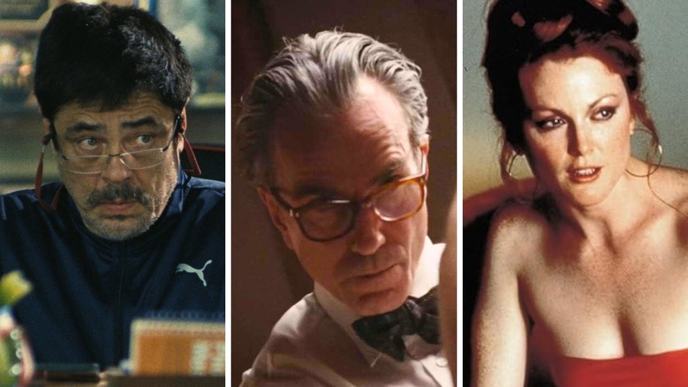 Benicio del Toro in "One Battle After Another," Daniel Day Lewis in "Phantom Thread" and Julianne Moore in "Boogie Nights"