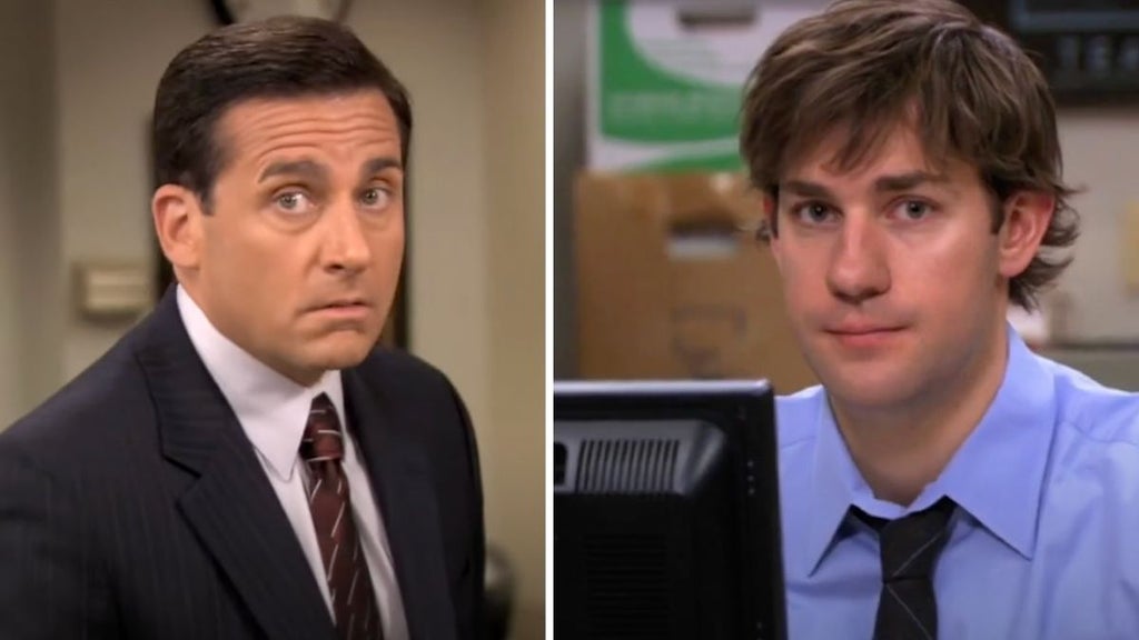 Steve Carell as Michael Scott and John Krasinski as Jim Halpert in "The Office"