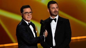 Stephen Colbert and Jimmy Kimmel (Getty Images)