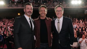 Jimmy Kimmel, Seth Meyers and Stephen Colbert (Instagram: @jimmykimmel,@jimmykimmellive and @stephenathome)