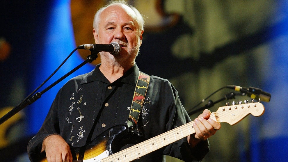 Sonny Curtis of The Crickets performs on stage during rehearsal as part of "The Miller Strat Pack" concert, at Wembley Arena on September 24, 2004 in London