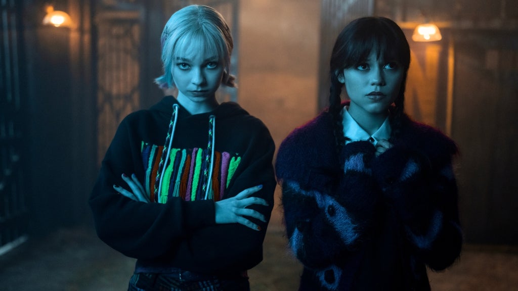 Emma Myers and Jenna Ortega in "Wednesday" Season 2