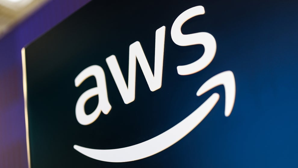 The Amazon Web Services (AWS) company logo (Matthias Balk/Getty Images)