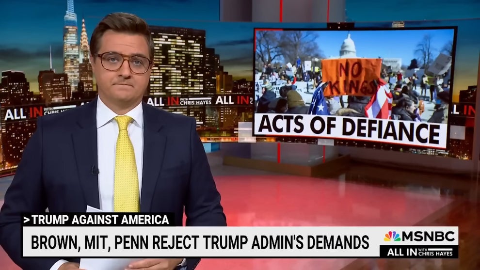 Chris Hayes hosting the Oct. 16, 2025 edition of "All In with Chris Hayes" (Credit: MSNBC)