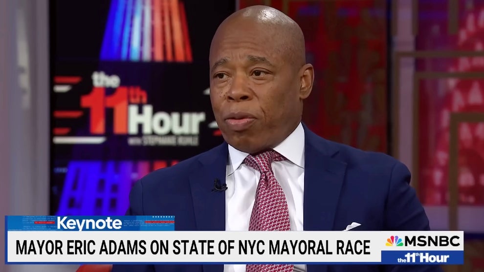 New York City Mayor Eric Adams on the Oct. 30, 2025 edition of "The 11th Hour" (Credit: MSNBC)
