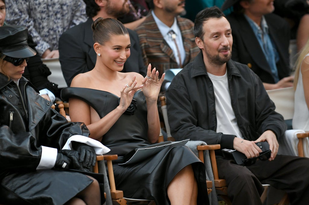 Hailey Bieber and Anthony Vaccarello