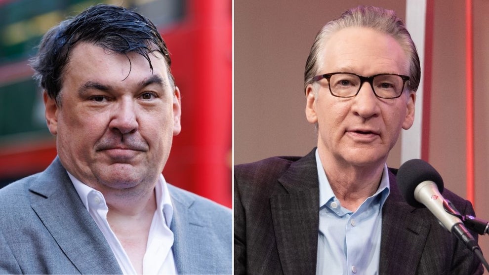 Left: Graham Linehan (Dan Kitwood/Getty Images), Right: Bill Maher (Noam Galai/Getty Images)