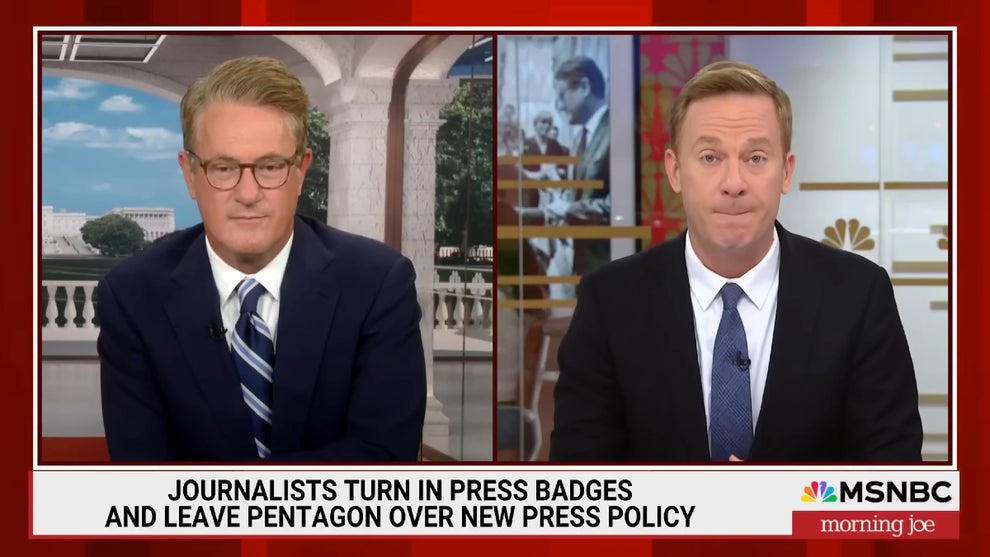 Joe Scarborough and Jonathan Lemire hosting the Oct. 16, 2025 edition of "Morning Joe" (Credit: MSNBC)