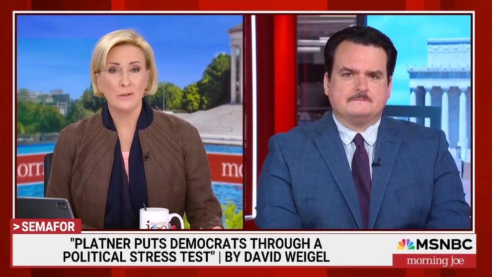 Mika Brzezinski and David Weigel on the Oct. 22, 2025 edition of "Morning Joe" (MSNBC)