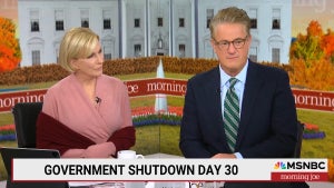 Mika Brzezinski and Joe Scarborough hosting the Oct. 30, 2025 edition of "Morning Joe" (Credit: MSNBC)