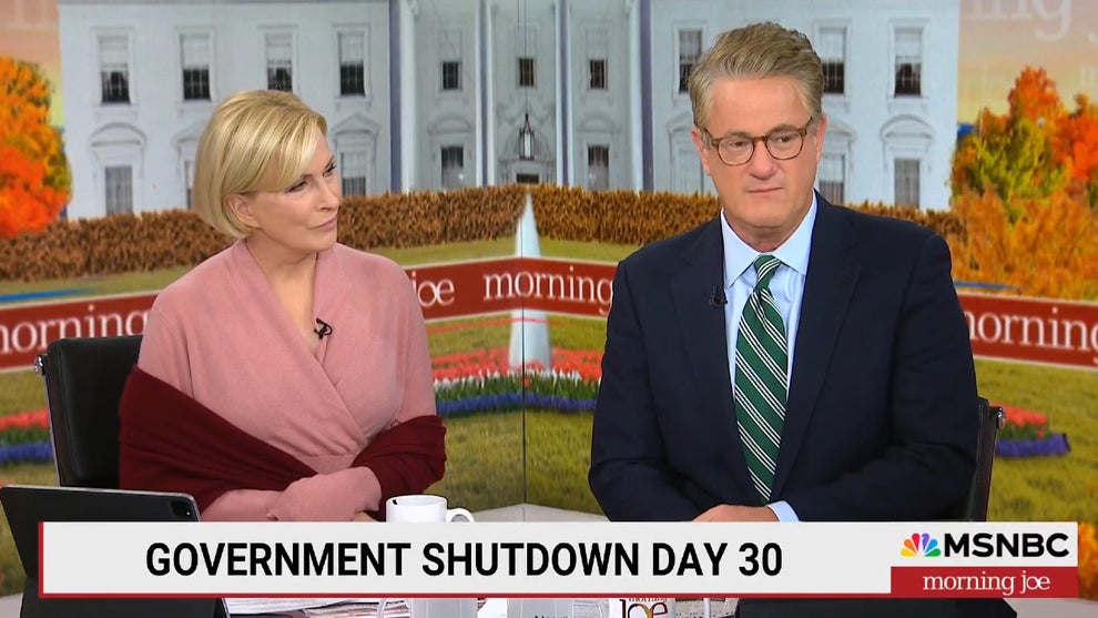 Mika Brzezinski and Joe Scarborough hosting the Oct. 30, 2025 edition of "Morning Joe" (Credit: MSNBC)