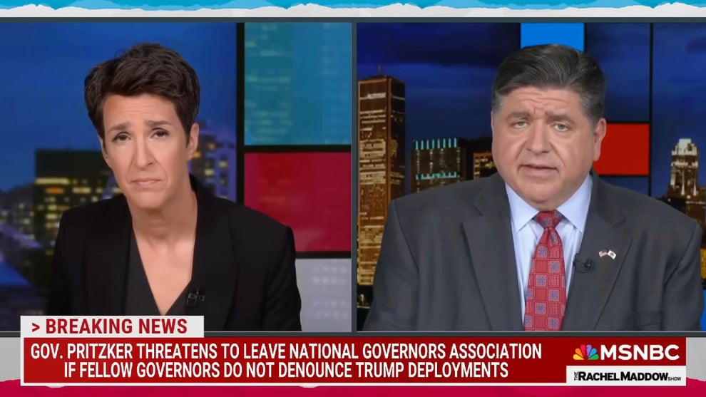 Illinois Governor JB Pritzker on the Oct. 6, 2025 edition of "The Rachel Maddow Show" (MSNBC)