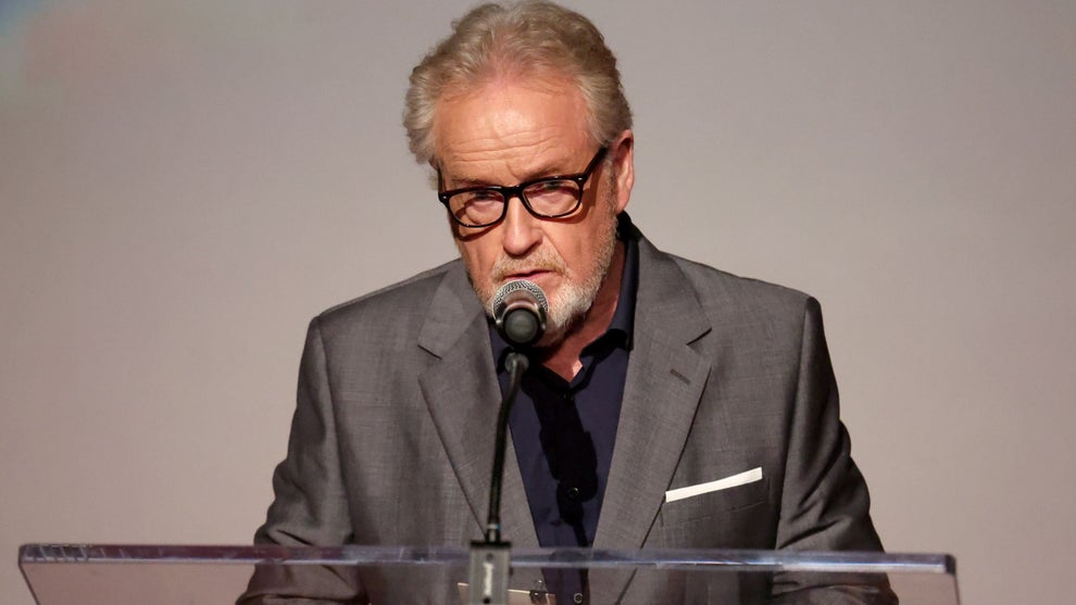 Ridley Scott speaks on stage at the "Gladiator II" Los Angeles Premiere at the TCL Chinese Theatre on November 18, 2024, in Hollywood, California. (Phillip Faraone/Getty Images)