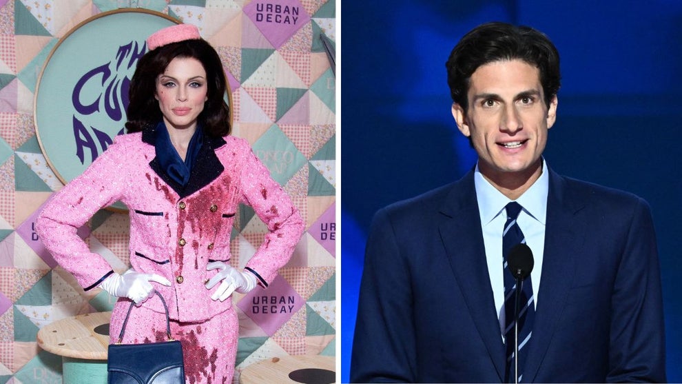Julia Fox (Credit: Santiago Felipe/Getty Images) and Jack Schlossberg (Credit: MANDEL NGAN/AFP via Getty Images)