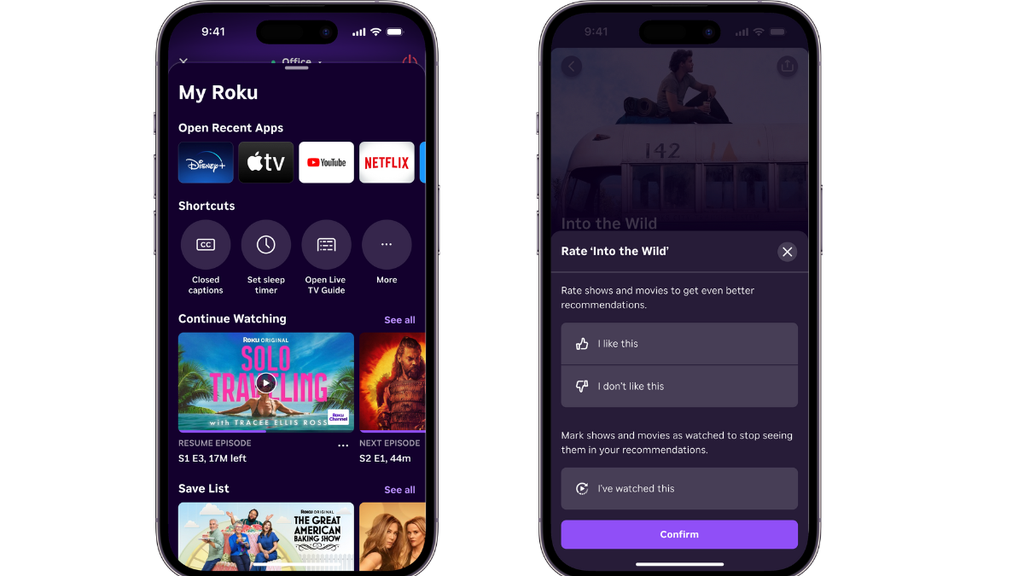 Roku mobile app
