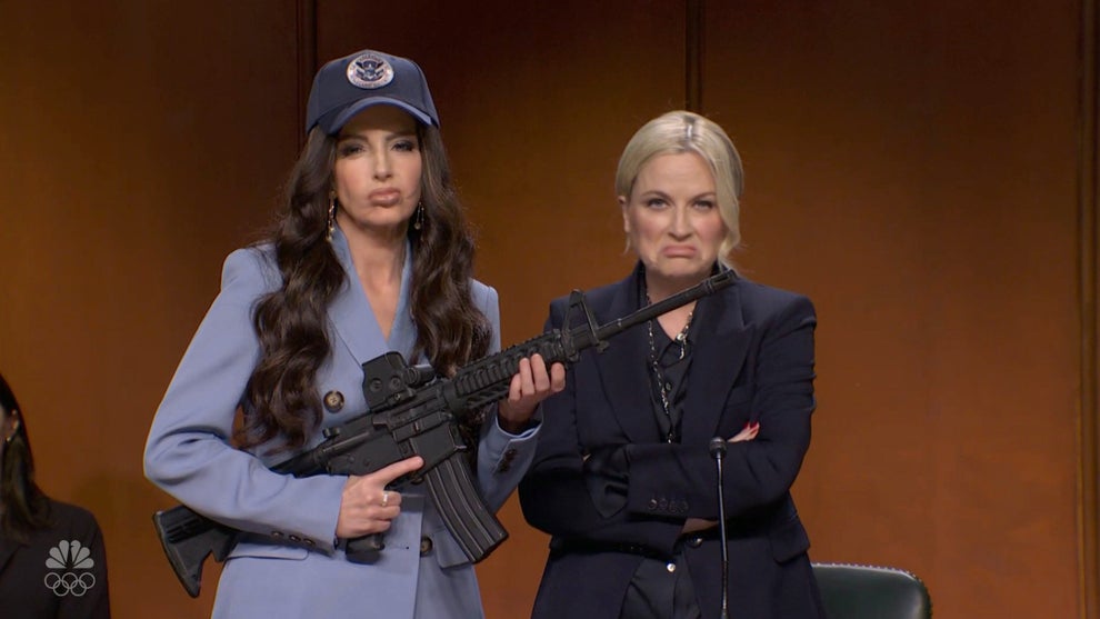 Tina Fey and Amy Poehler in the cold open of the Oct. 11, 2025 edition of "Saturday Night Live" (NBC)