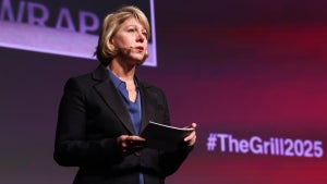 TheWrap Founder, CEO and Editor-in-Chief Sharon Waxman speaks at TheGrill 2025 at The Directors Guild of America. (Credit: Randy Shropshire for TheWrap)