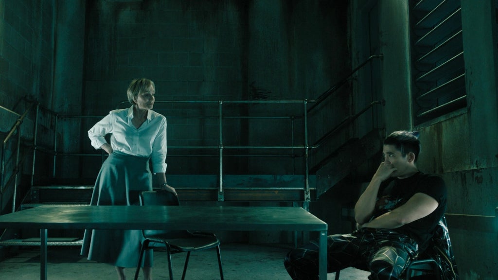 Kristin Scott Thomas and Christopher Chung in "Slow Horses" Season 5, Episode 3 (Apple TV+)