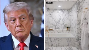 President Donald Trump remodeled the White House's Lincoln bathroom, he revealed Friday. (Getty Images/Truth Social)