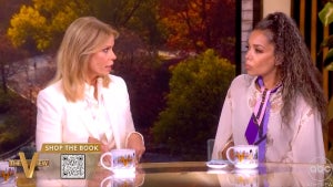 Cheryl Hines and Sunny Hostin on "The View" (Credit: ABC)