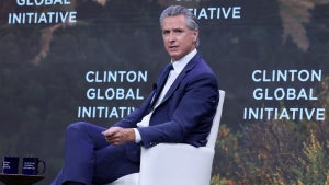 California Gov. Gavin Newsom speaks onstage during the Clinton Global Initiative 2025 Annual Meeting at New York Hilton Midtown on September 24, 2025 in New York City